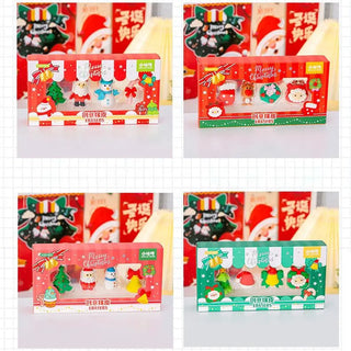 Christmas-Themed 3D Erasers for Kids (Pack of 4)