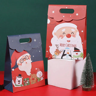 Cute Christmas Flip Paper Bags (26.5x19x9cm) (Pack of 10)