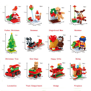 Christmas theme Mini Bricks Set (Random Design) (Pack of 1)