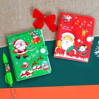 Cute Christmas Design Pocket Diary with Pen for Kids (Random Colour)