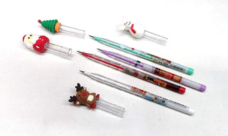 Christmas Design Silicone Topper Pencils (Pack of 4) (Random Design)