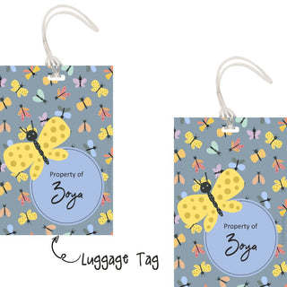 Luggage Tag - Colourful Bugs - Pack of 2 Tags - PREPAID ONLY