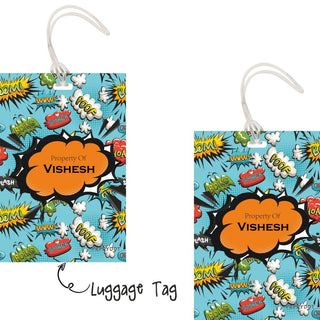 Luggage Tags -Comic- Pack of 2 Tags - PREPAID ONLY