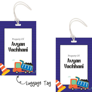 Luggage Tags - Construction Vehicle - Pack of 2 Tags - PREPAID ONLY