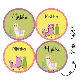 Round Waterproof Label - Cute Llama (70 Pcs) (PREPAID ONLY)