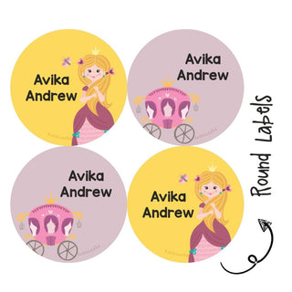 Round Water Proof Label - Cute Princess (70 Pcs) (PREPAID ONLY)