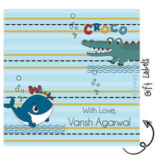 Gift Labels - Cute whale (24pcs) (PREPAID ONLY)