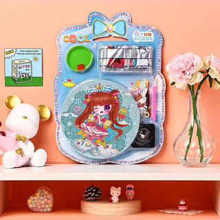 DIY Cute Diamond Painting Clock Kit for Kids (Random Design)