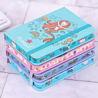 Cute A7 Unicorn/Mermaid  Printed Mini Pocket Diary (Random Design) (1pc)