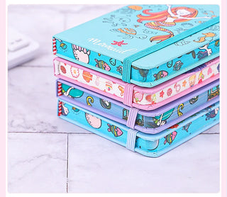 Cute A7 Unicorn/Mermaid  Printed Mini Pocket Diary (Random Design) (1pc)