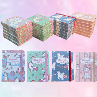 Cute A7 Unicorn/Mermaid  Printed Mini Pocket Diary (Random Design) (1pc)