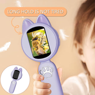 Cute Cat Digital Microscope with LED & Rechargeable Battery