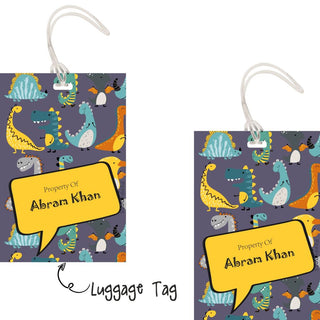 Luggage Tags - Dino Colors - Pack of 2 Tags - PREPAID ONLY