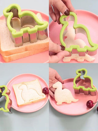 Premium Quality 5 pcs Dinosaur Design Stainless Steel Sandwich Cutter