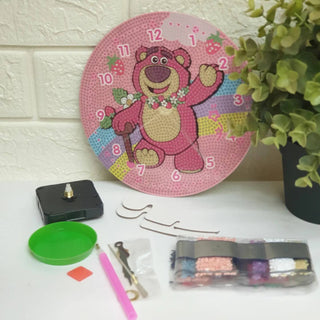 DIY Cute Diamond Painting Clock Kit for Kids (Random Design)