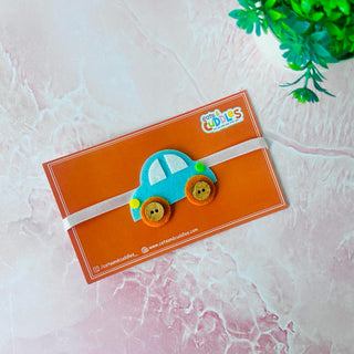 VroomFelt Delight: Handmade Car Design Rakhi in Soft Felt for Kids