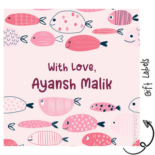 Gift Labels - Pink fish (24pcs) (PREPAID ONLY)