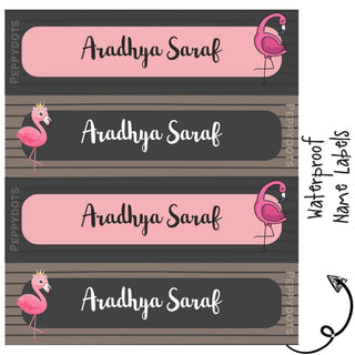 Waterproof Labels - FLAMINGO -  Pack of 88 labels - PREPAID ONLY