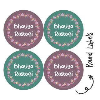 Round Waterproof Labels - Floral (70 pcs) (PREPAID ONLY)