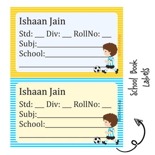 School Book Labels - Football - Pack of 36 labels - PREPAID ONLY