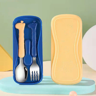 Giraffe Design Cutlery Set with Case for Kids