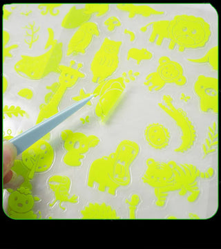 Neon Glow in the Dark Sticker for Kids (Random Design) 1pc