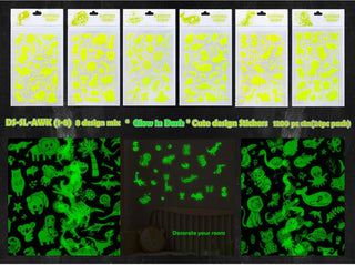 Neon Glow in the Dark Sticker for Kids (Random Design) 1pc