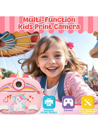 3D Unicorn-Theme Printed Instant Print Camera (Pink)