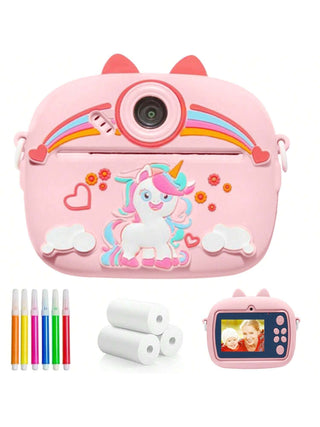 3D Unicorn-Theme Printed Instant Print Camera (Pink)