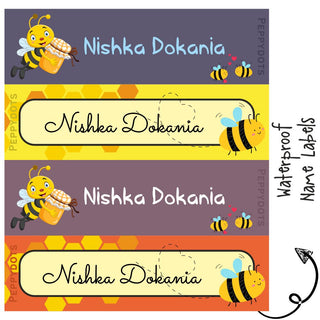 Waterproof Labels - HONEY BEE-  Pack of 88 labels - PREPAID ONLY