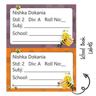 School Book Label - Honey Bee - Pack of 36 labels (PREPAID ONLY)