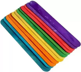 12pc Multicolor Wooden ICE Cream Sticks for Arts and Craft