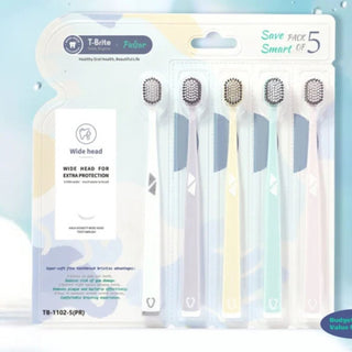 Wide Head Toothbrush for Kids Set of 5