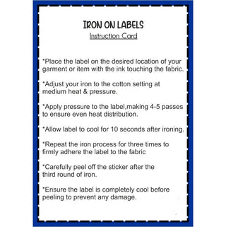 Iron On Label (PREPAID ONLY)