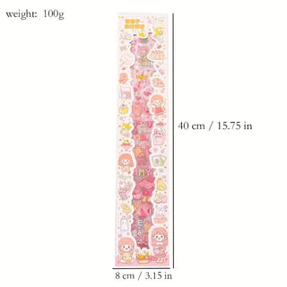 Cute Cartoon Washi Stickers – 40x8 cm Sheets