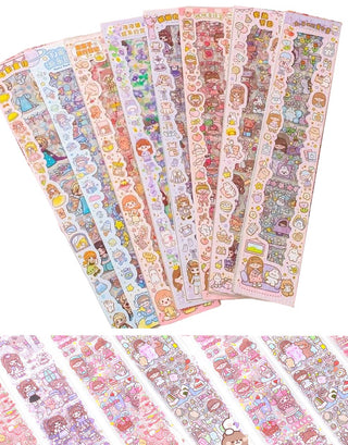 Cute Cartoon Washi Stickers – 40x8 cm Sheets