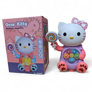 Kitty Gear Toy with Music & Lights for Kids (Random Color)