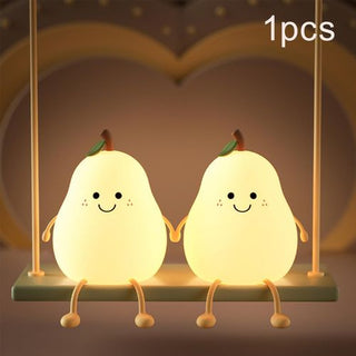 Cute Pear Design Silicone Night Light