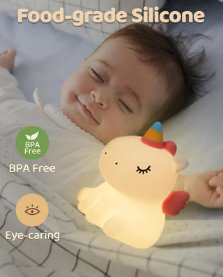 Cute Unicorn Design Silicone Night Light