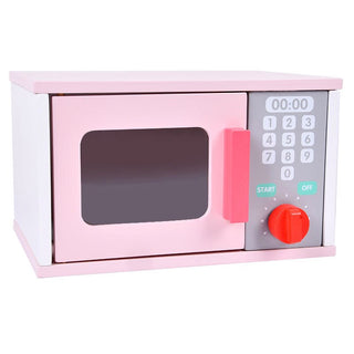 Pink Wooden Simulation Microwave Oven Toy: Engaging Play and Cognitive Development Toy for Kids