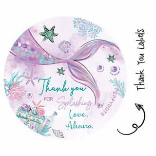 Round Thank You Label - Mermaid Love (24 Pcs) (PREPAID ONLY)