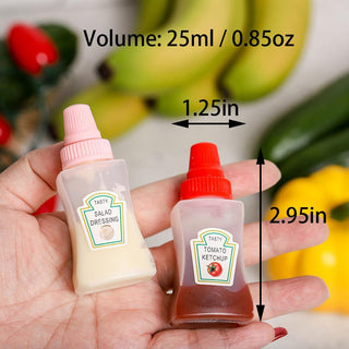 Portable Mini Sauce Bottles - Pack of 2