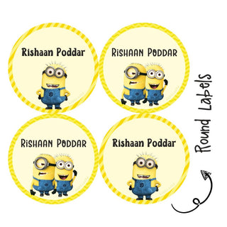 Round Waterproof Labels - Minion (70 Pcs) (PREPAID ONLY)