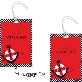 Luggage Tags - Nautical - Red - Pack of 2 Tags - PREPAID ONLY