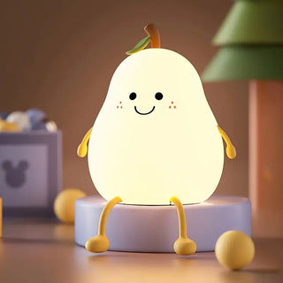 Cute Pear Design Silicone Night Light