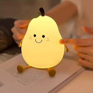 Cute Pear Design Silicone Night Light