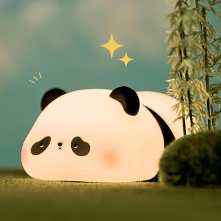 Cute Lazy Panda Design Silicone Night Light