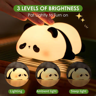 Cute Lazy Panda Design Silicone Night Light