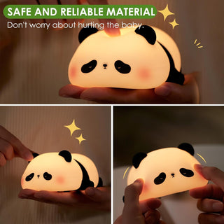 Cute Lazy Panda Design Silicone Night Light