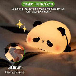 Cute Lazy Panda Design Silicone Night Light